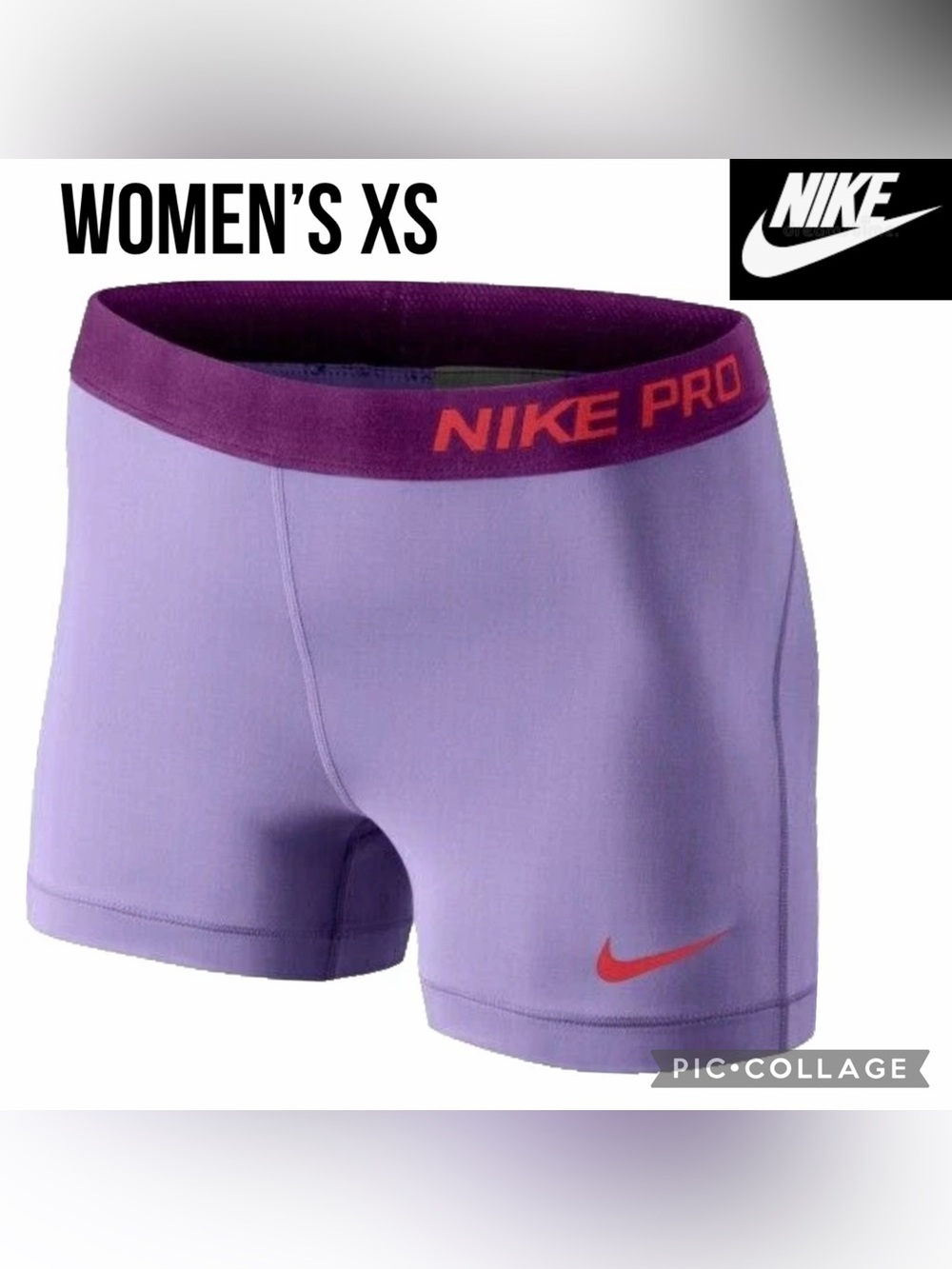 Nike Pro Women’s Shorts Purple Lilac 3” Inseam Compression Workout Gym Size XS